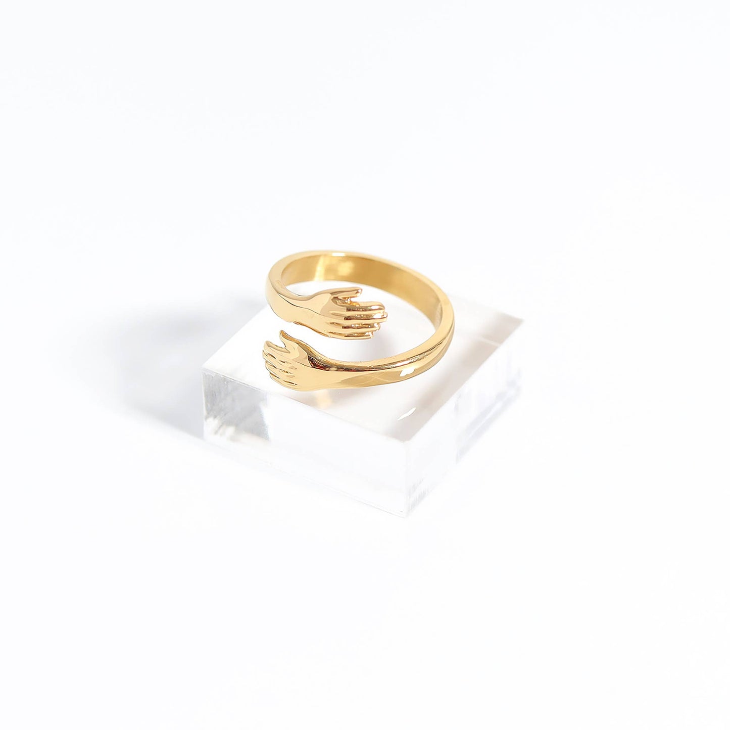 18K Gold PVD Stainless Steel Hug Ring: 7