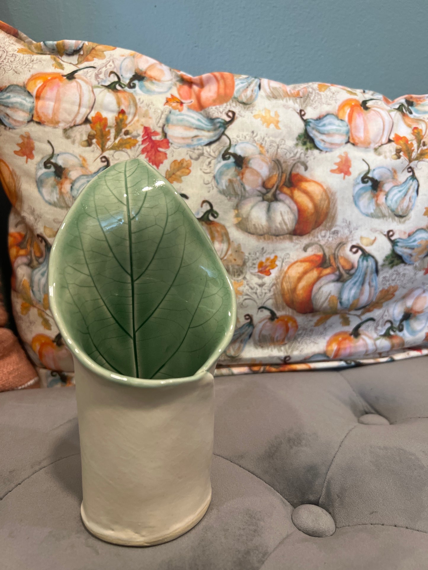 Belforest pottery- leaf vase