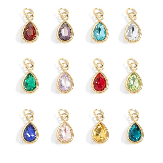 18K Gold PVD Teardrop Birthstone Charm: October