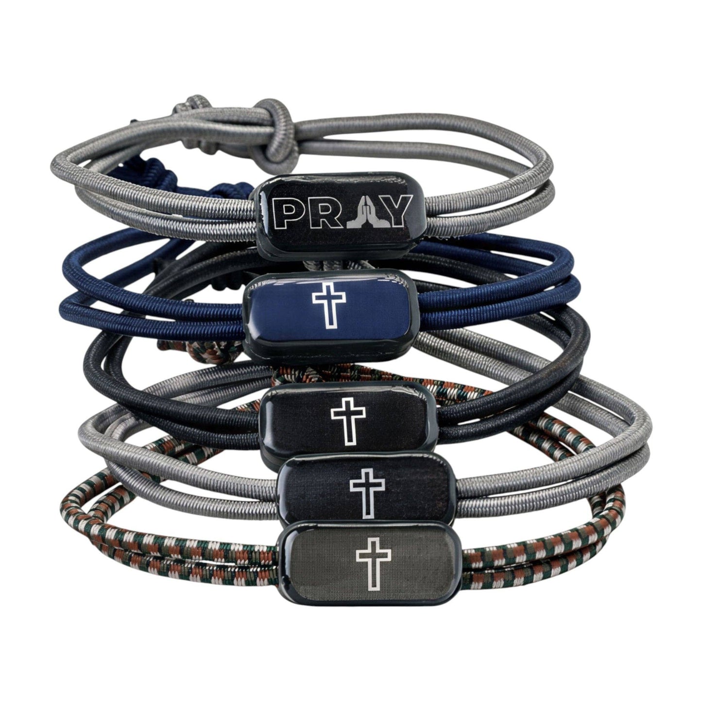Tap To Pray® Survivor Series Tactical Bracelet: Navy + Cross