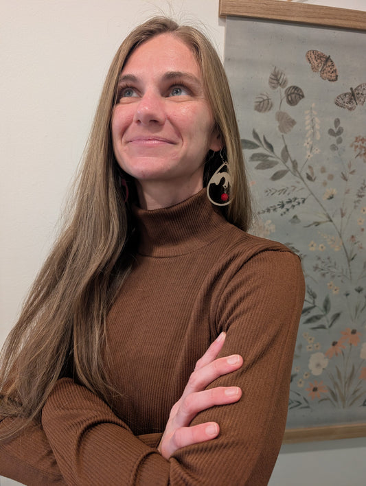 Fitted Mock Neck Top - Rib