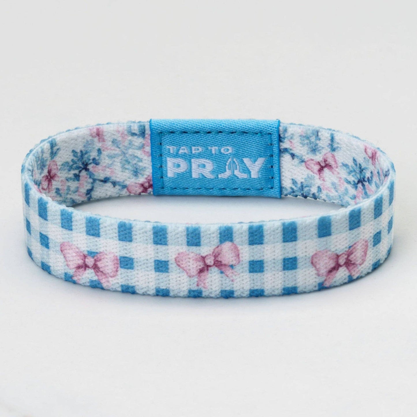Tap To Pray® Wristband – Blue Belle: Medium