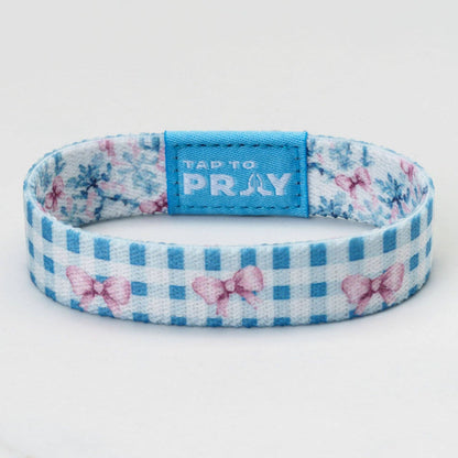 Tap To Pray® Wristband – Blue Belle: Medium