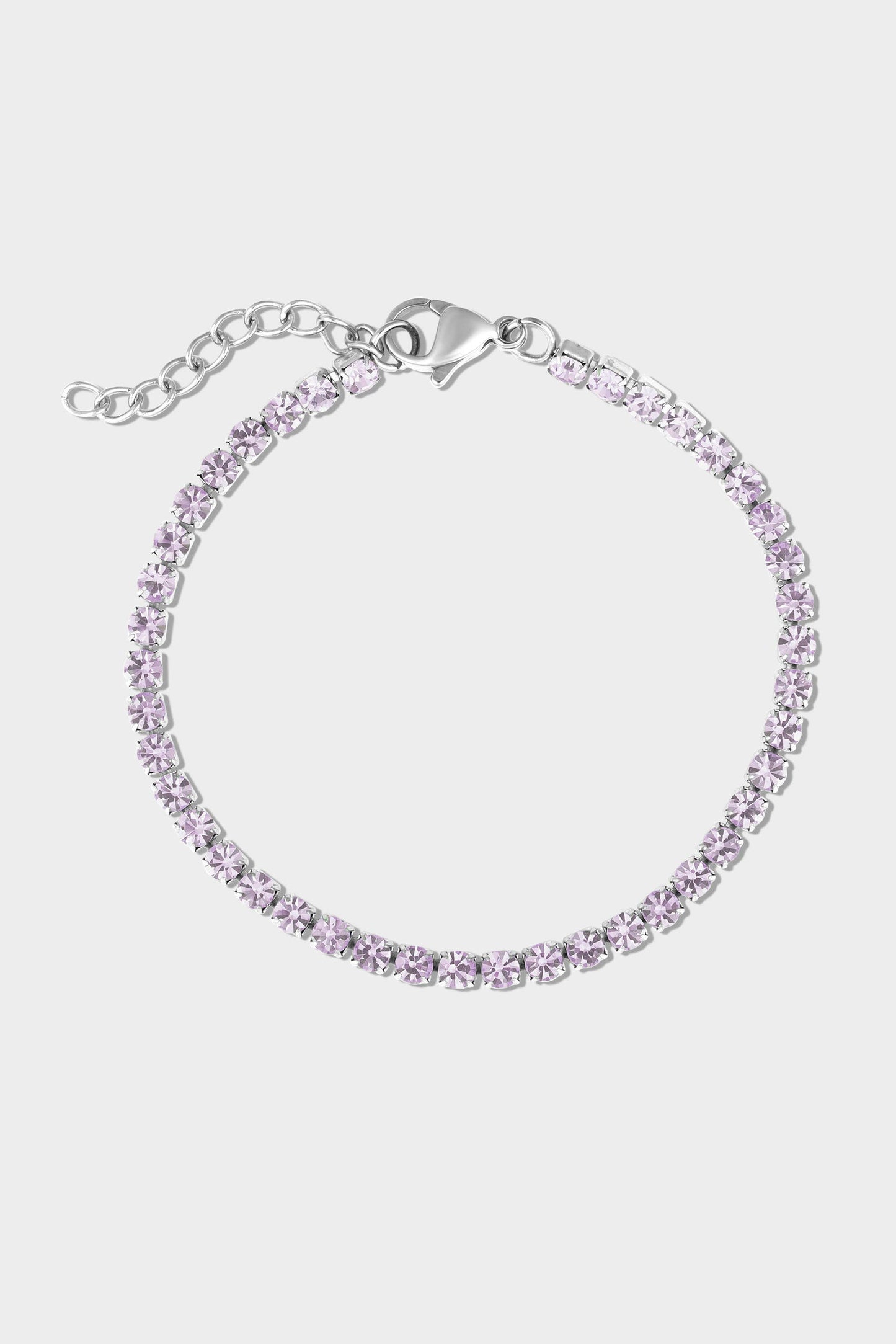 Stainless Steel Birthstone Tennis Bracelet: October / 6.5"+1"