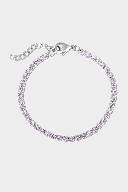 Stainless Steel Birthstone Tennis Bracelet: October / 6.5"+1"