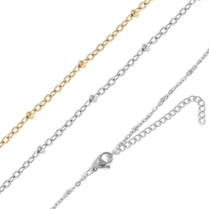 Stainless Steel Satellite Chain Necklace: Stainless / 20+2"