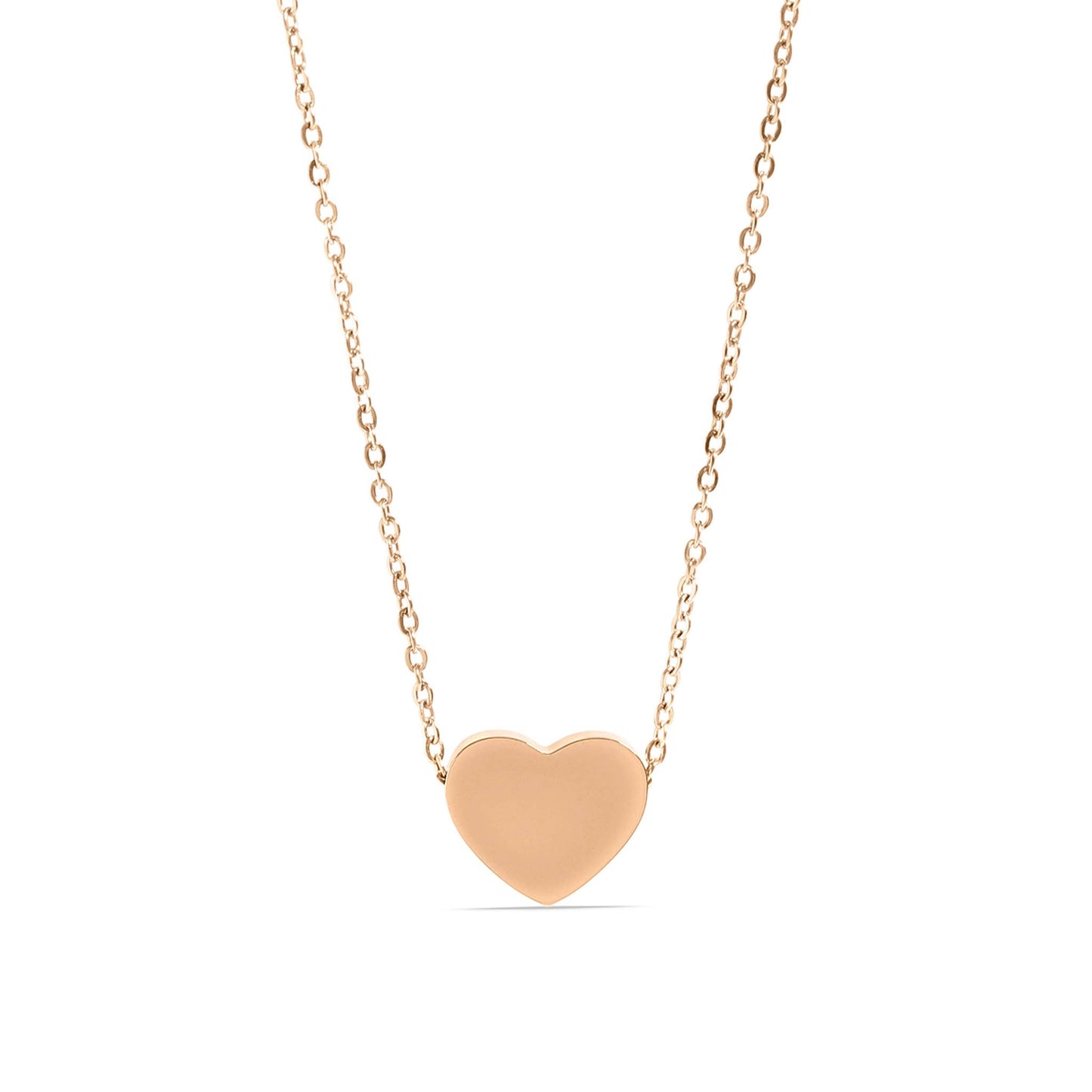 Stainless Steel Blank Heart Necklace: Gold