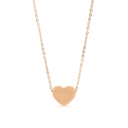 Stainless Steel Blank Heart Necklace: Gold