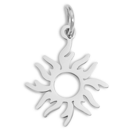 18K Gold PVD Stainless Steel Sunburst Charm: Gold