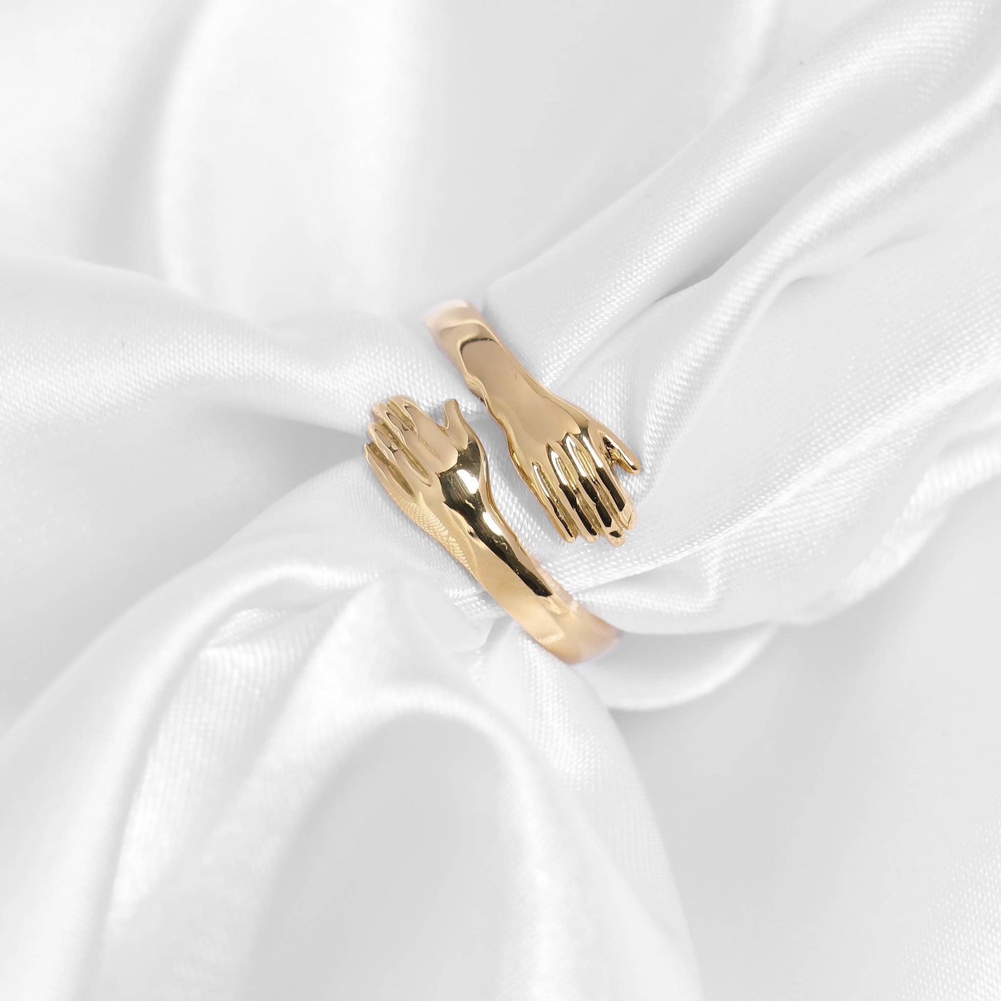 18K Gold PVD Stainless Steel Hug Ring: 7
