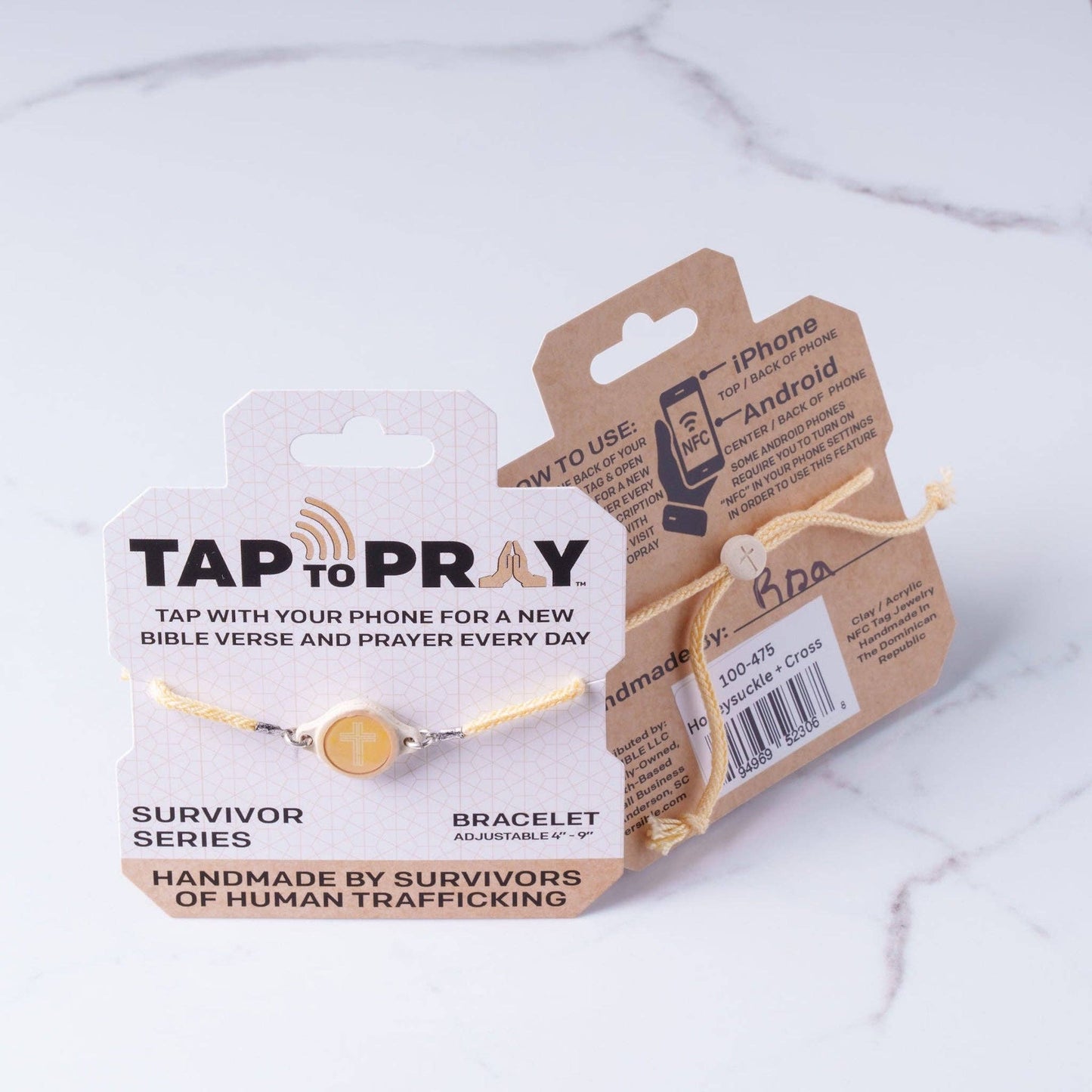 Tap To Pray® Survivor Series Bracelet: Mocha + Cross