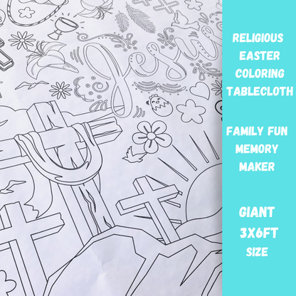 Religious Easter Coloring Tablecloth