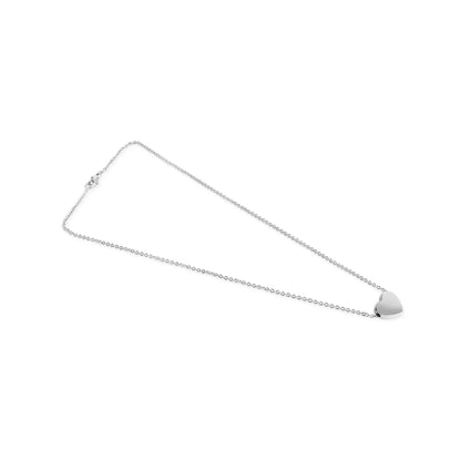 Stainless Steel Blank Heart Necklace: Gold