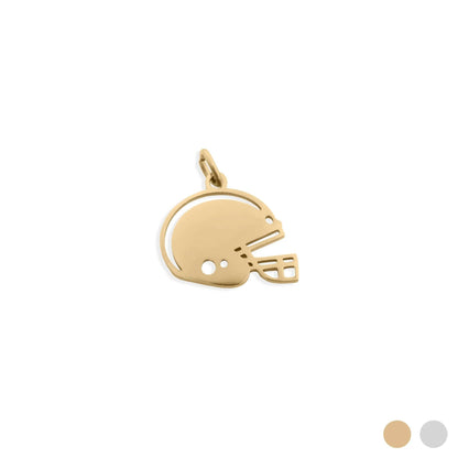 18K Gold PVD Stainless Steel Helmet Charm: Gold