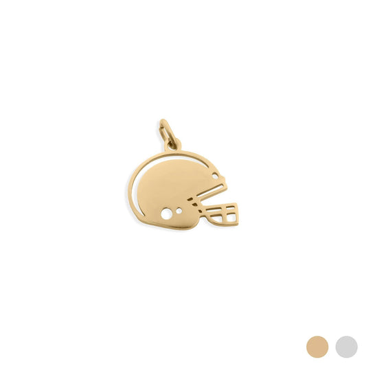 18K Gold PVD Stainless Steel Helmet Charm: Gold