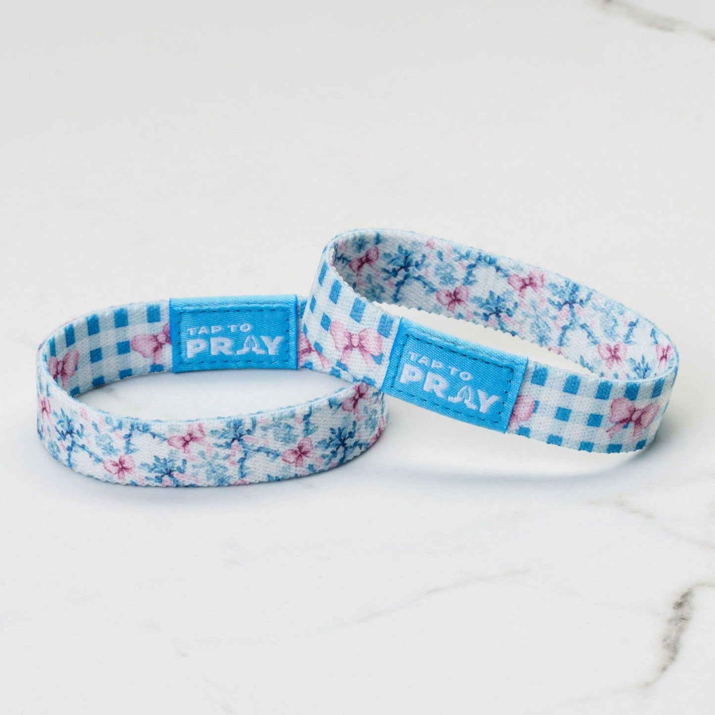 Tap To Pray® Wristband – Blue Belle: Medium