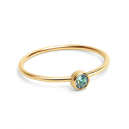 18K Gold PVD Stainless Steel Birthstone Stacking Ring: September / 8