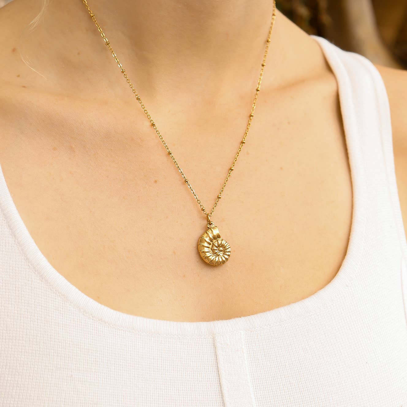 Stainless Steel Satellite Chain Necklace: Gold / 20+2"