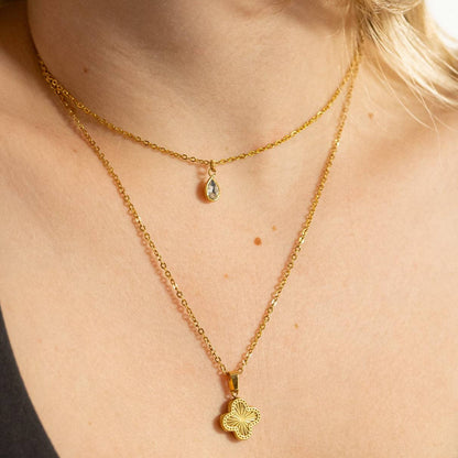 18K Gold PVD Teardrop Birthstone Charm: October
