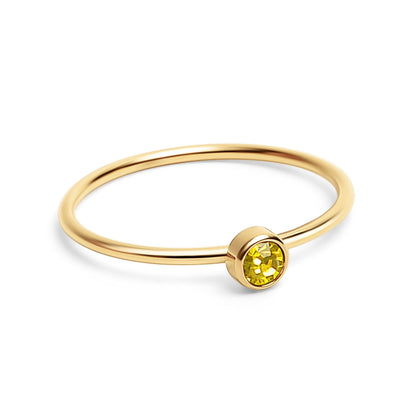 18K Gold PVD Stainless Steel Birthstone Stacking Ring: October / 8