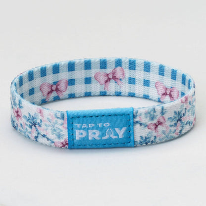 Tap To Pray® Wristband – Blue Belle: Medium