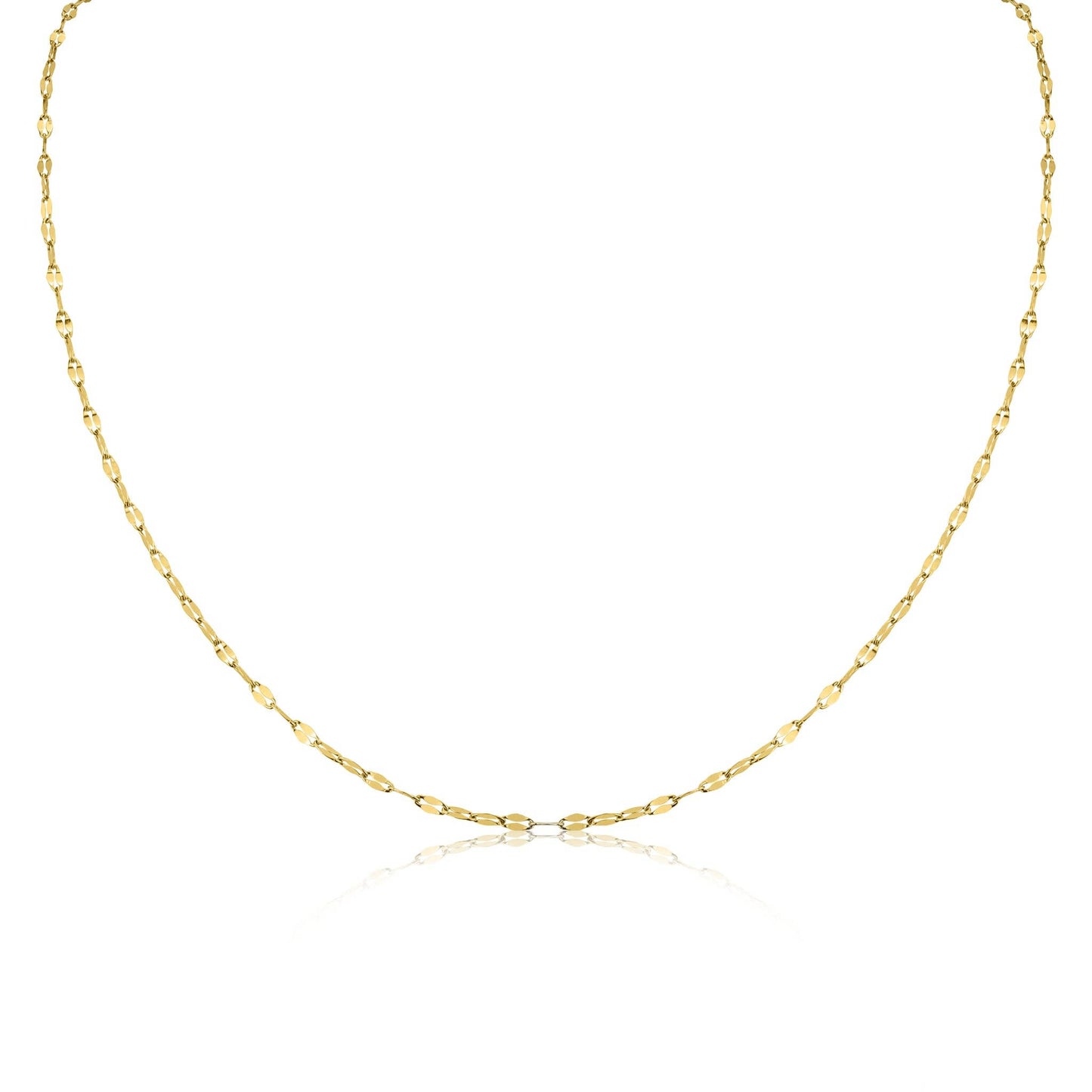 Stainless Steel Lip Chain Necklace: Gold / 18"