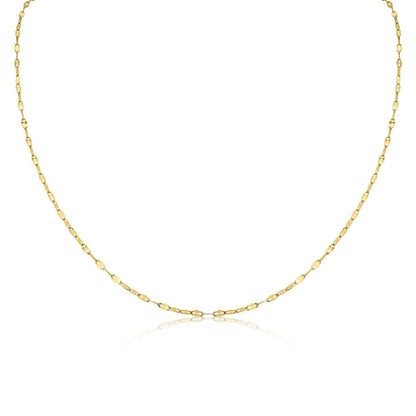 Stainless Steel Lip Chain Necklace: Gold / 18"