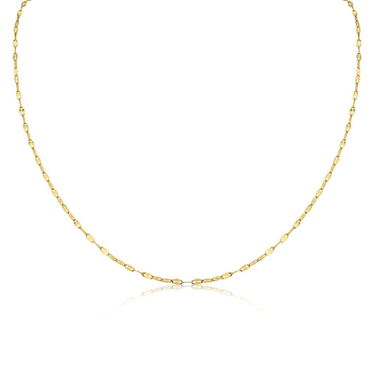 Stainless Steel Lip Chain Necklace: Gold / 18"
