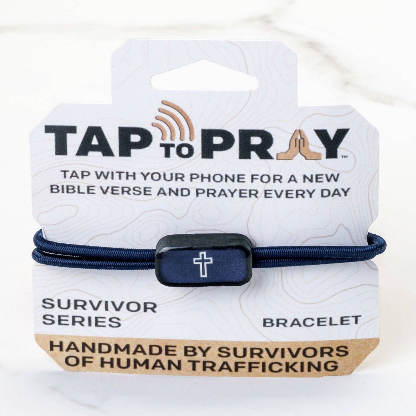Tap To Pray® Survivor Series Tactical Bracelet: Camo Green + Cross