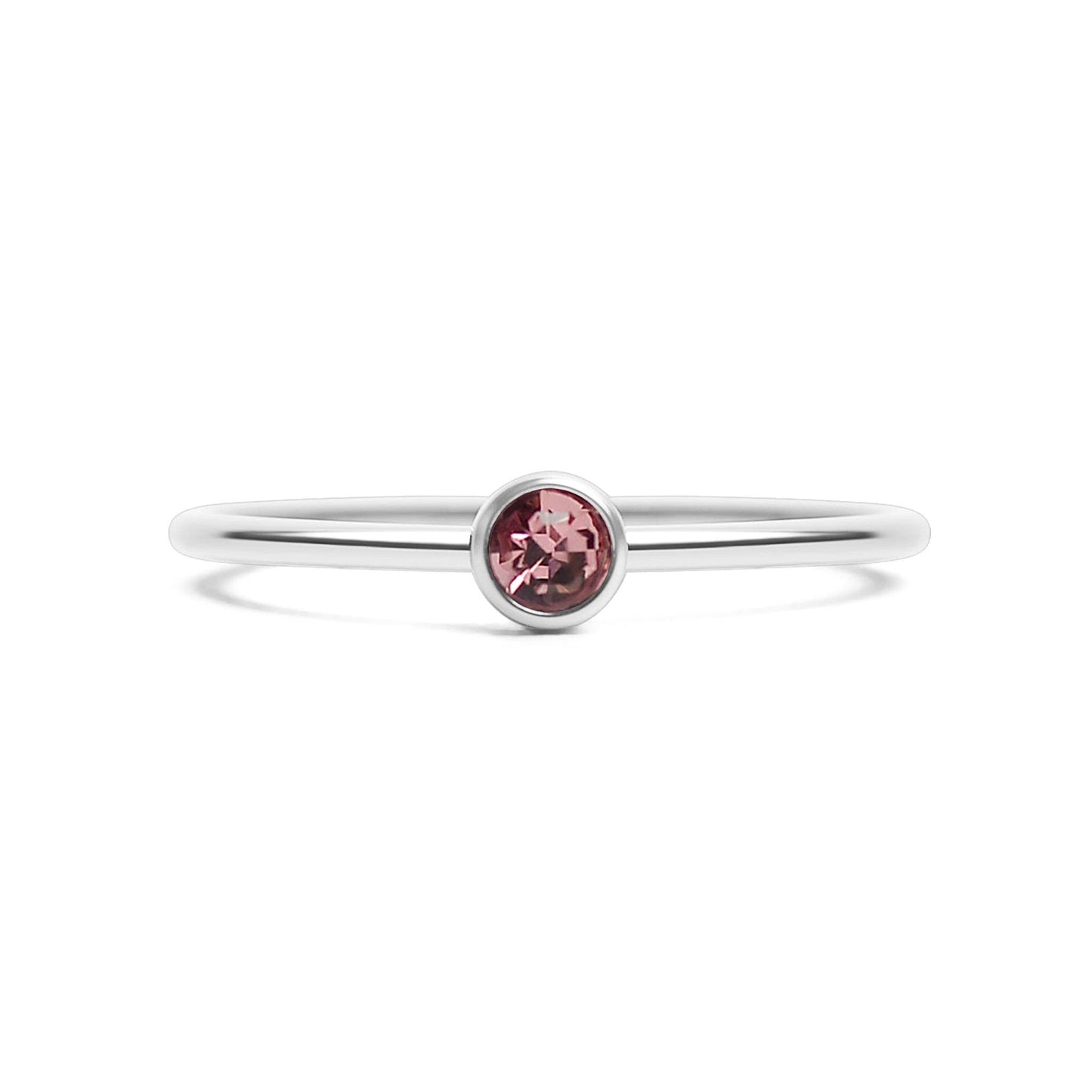 Stainless Steel Birthstone Stacking Ring: October / 8