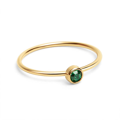 18K Gold PVD Stainless Steel Birthstone Stacking Ring: October / 8