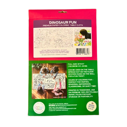 Dinosaur Coloring Tablecloth | Paper Dino Party Decor