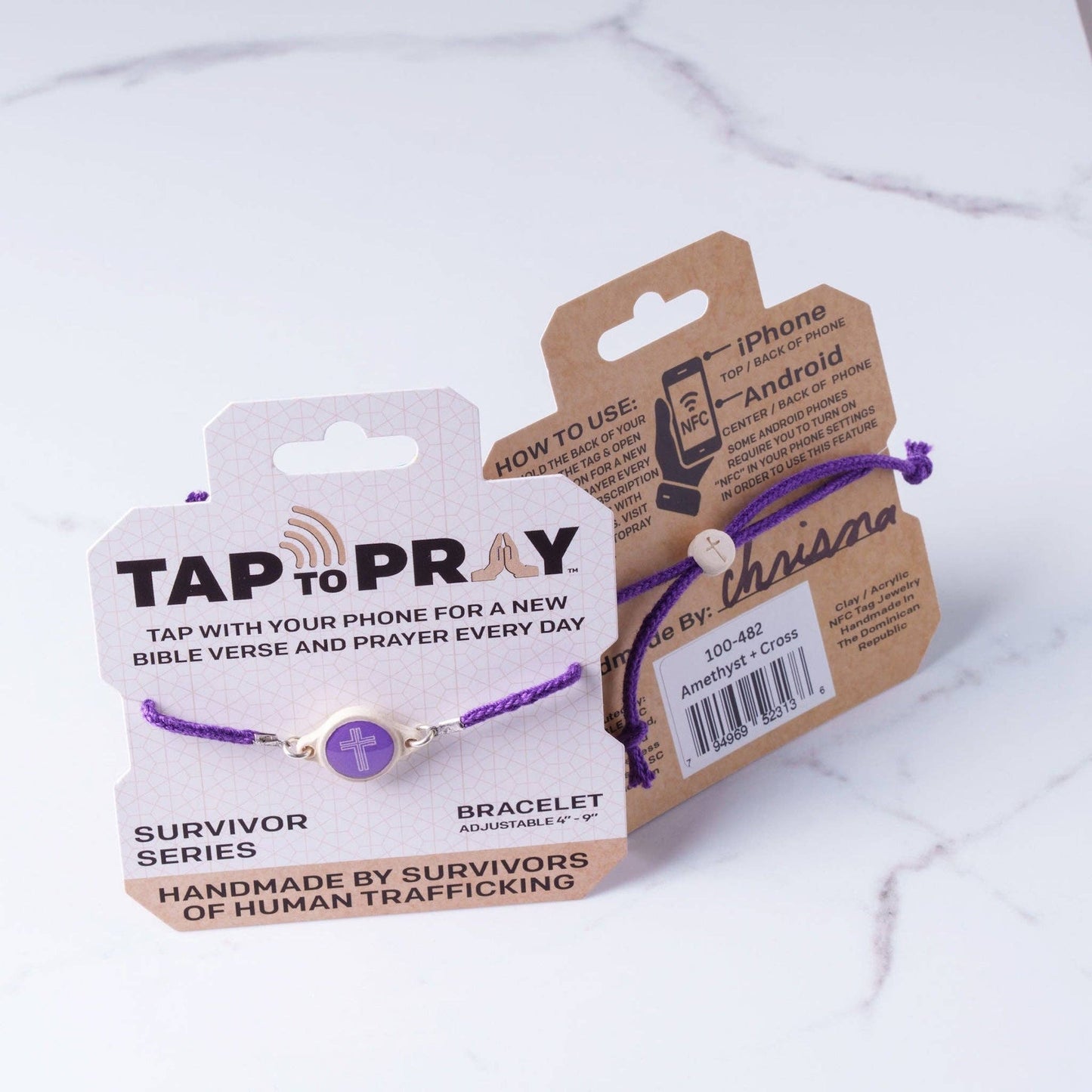 Tap To Pray® Survivor Series Bracelet: Vanilla + Cross