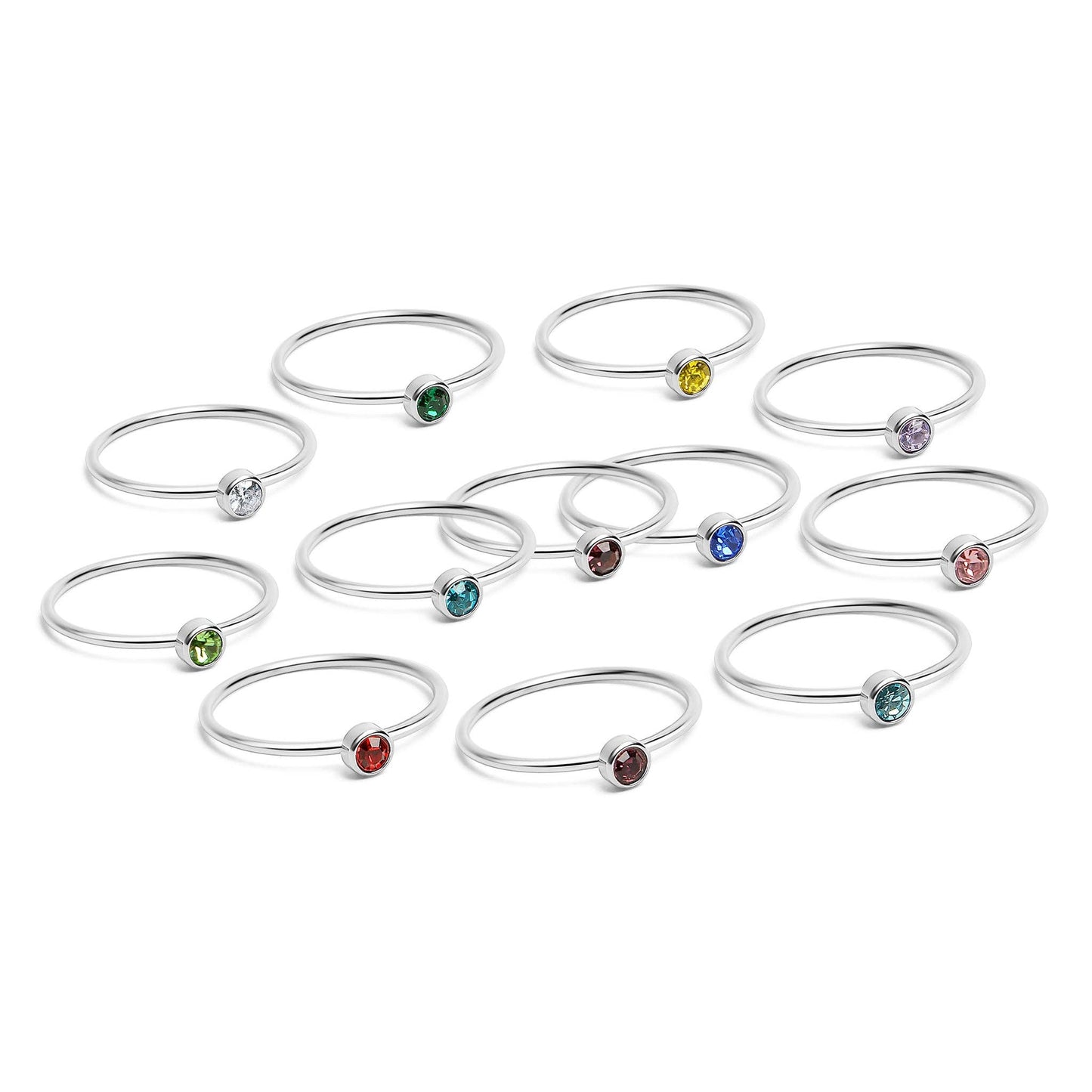 Stainless Steel Birthstone Stacking Ring: October / 8