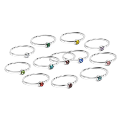 Stainless Steel Birthstone Stacking Ring: October / 8