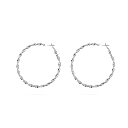 18K Gold PVD Stainless Steel Twist Hoop Earrings: Gold / 30mm