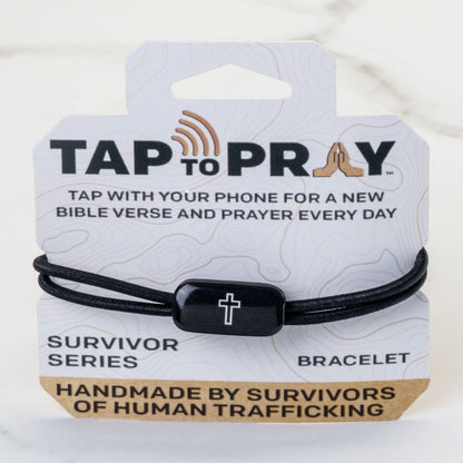 Tap To Pray® Survivor Series Tactical Bracelet: Navy + Cross