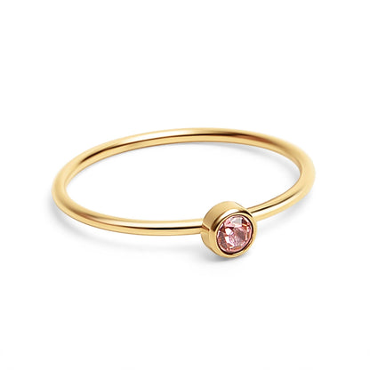 18K Gold PVD Stainless Steel Birthstone Stacking Ring: September / 8