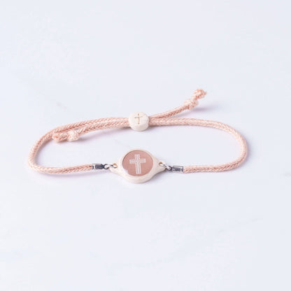 Tap To Pray® Survivor Series Bracelet: 14K Gold-Plated + Vanilla Cross