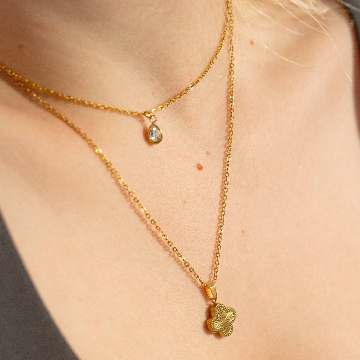 18K Gold PVD Teardrop Birthstone Charm: September