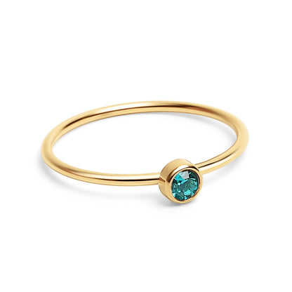 18K Gold PVD Stainless Steel Birthstone Stacking Ring: October / 8