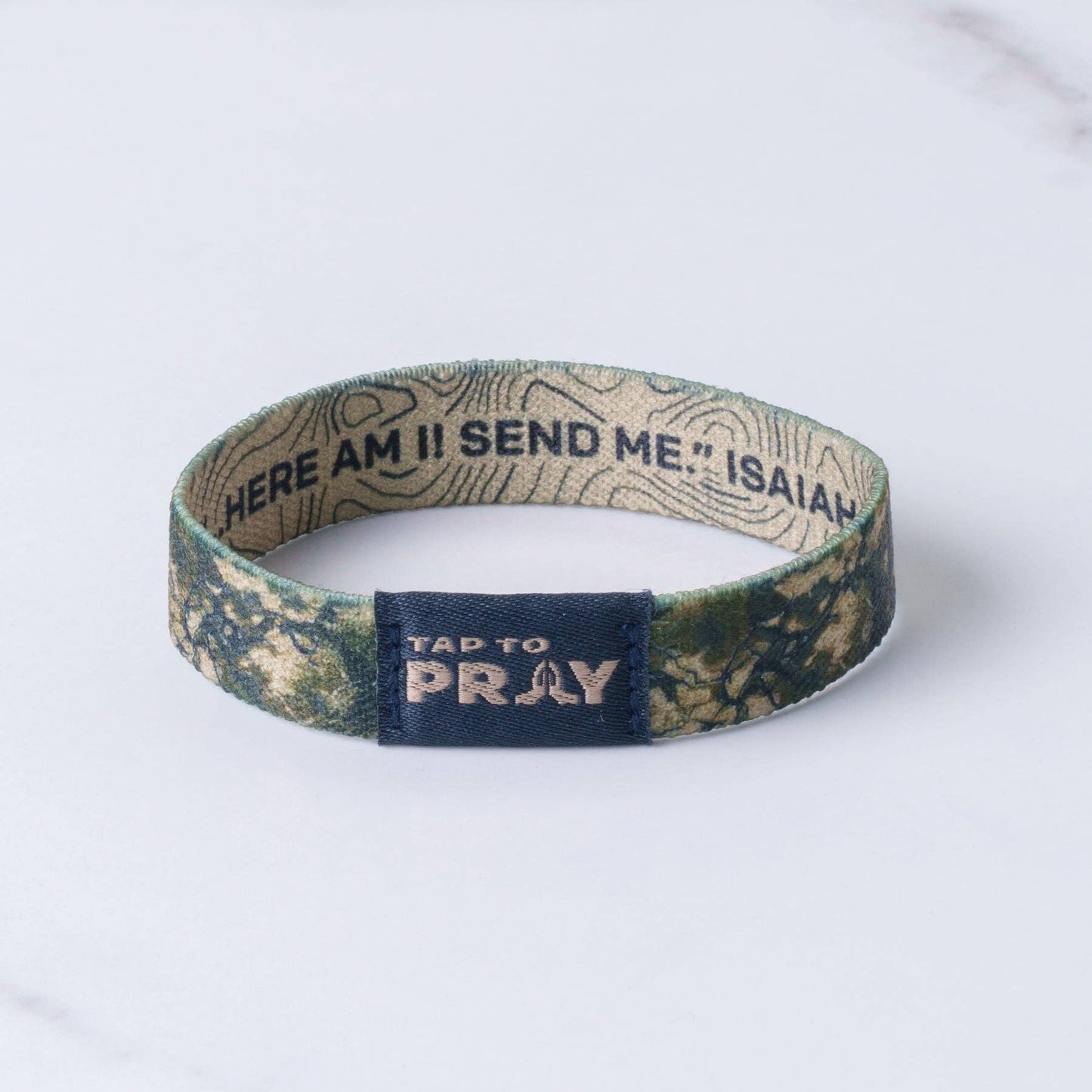 Tap To Pray® Wristband – Valor Camo: X-Small