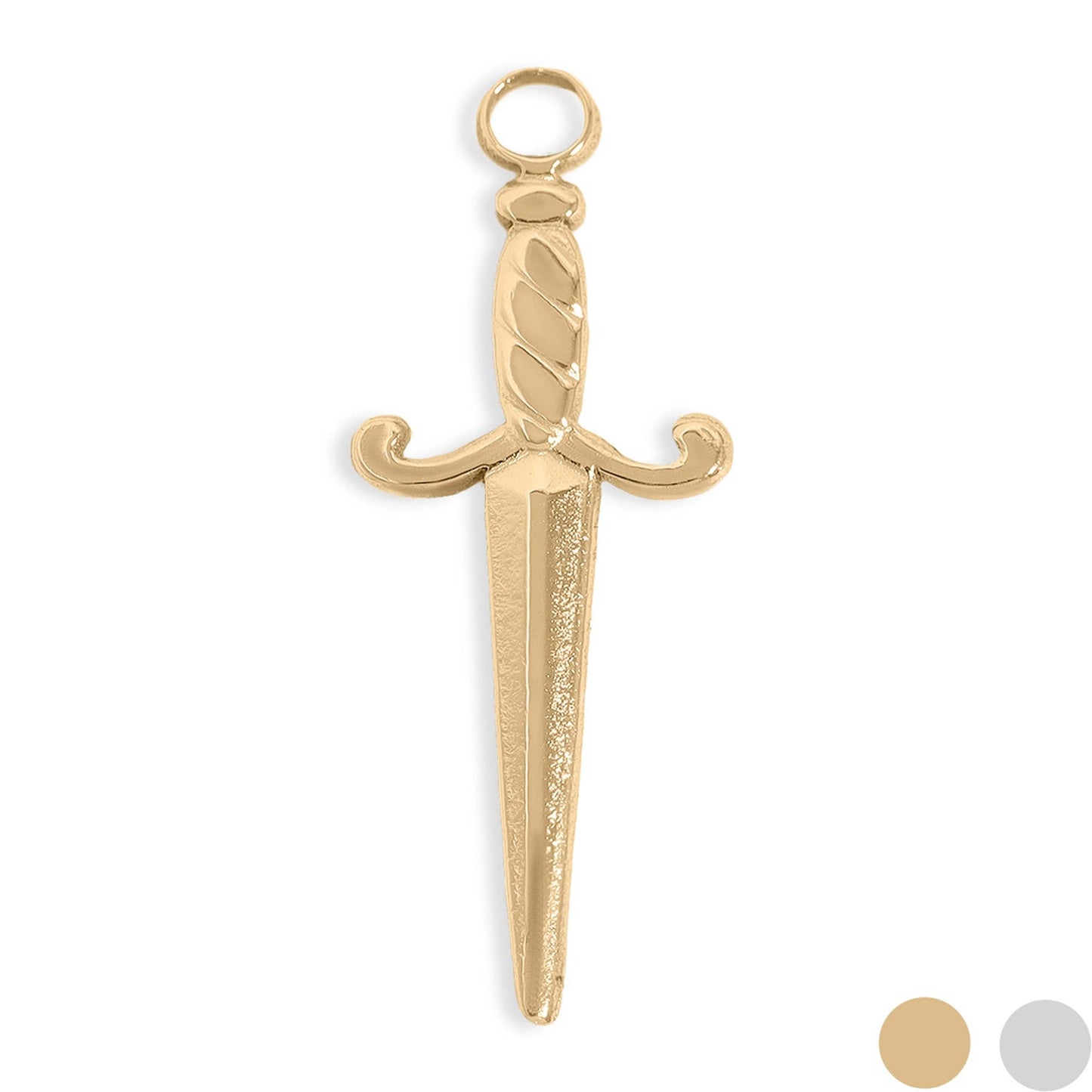 18K Gold PVD Stainless Steel Dagger Charm: Gold