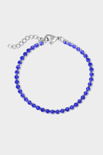 Stainless Steel Birthstone Tennis Bracelet: September / 6.5"+1"