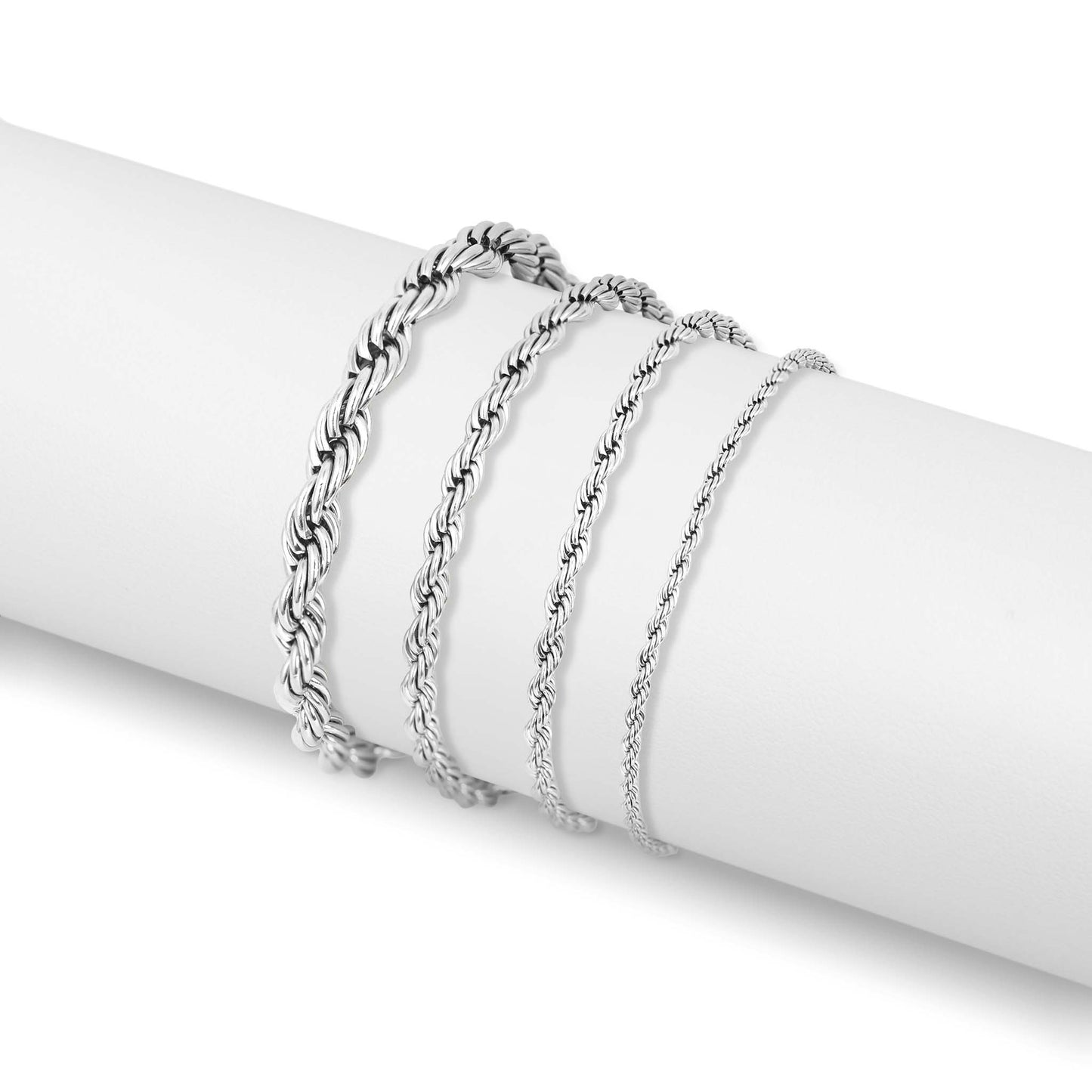 Rope Chain Bracelet / Anklet - Gold, Silver, Black: Gold / 6+2" / 2mm
