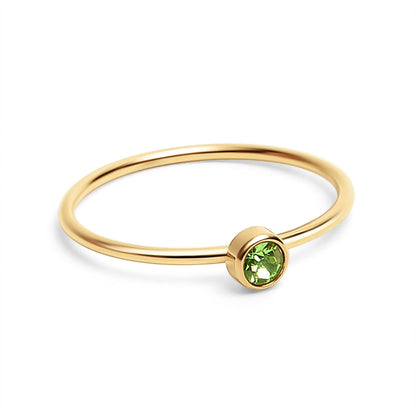 18K Gold PVD Stainless Steel Birthstone Stacking Ring: September / 8