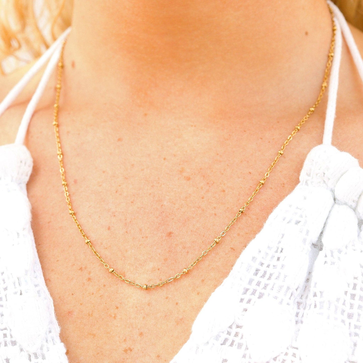 Stainless Steel Satellite Chain Necklace: Stainless / 20+2"
