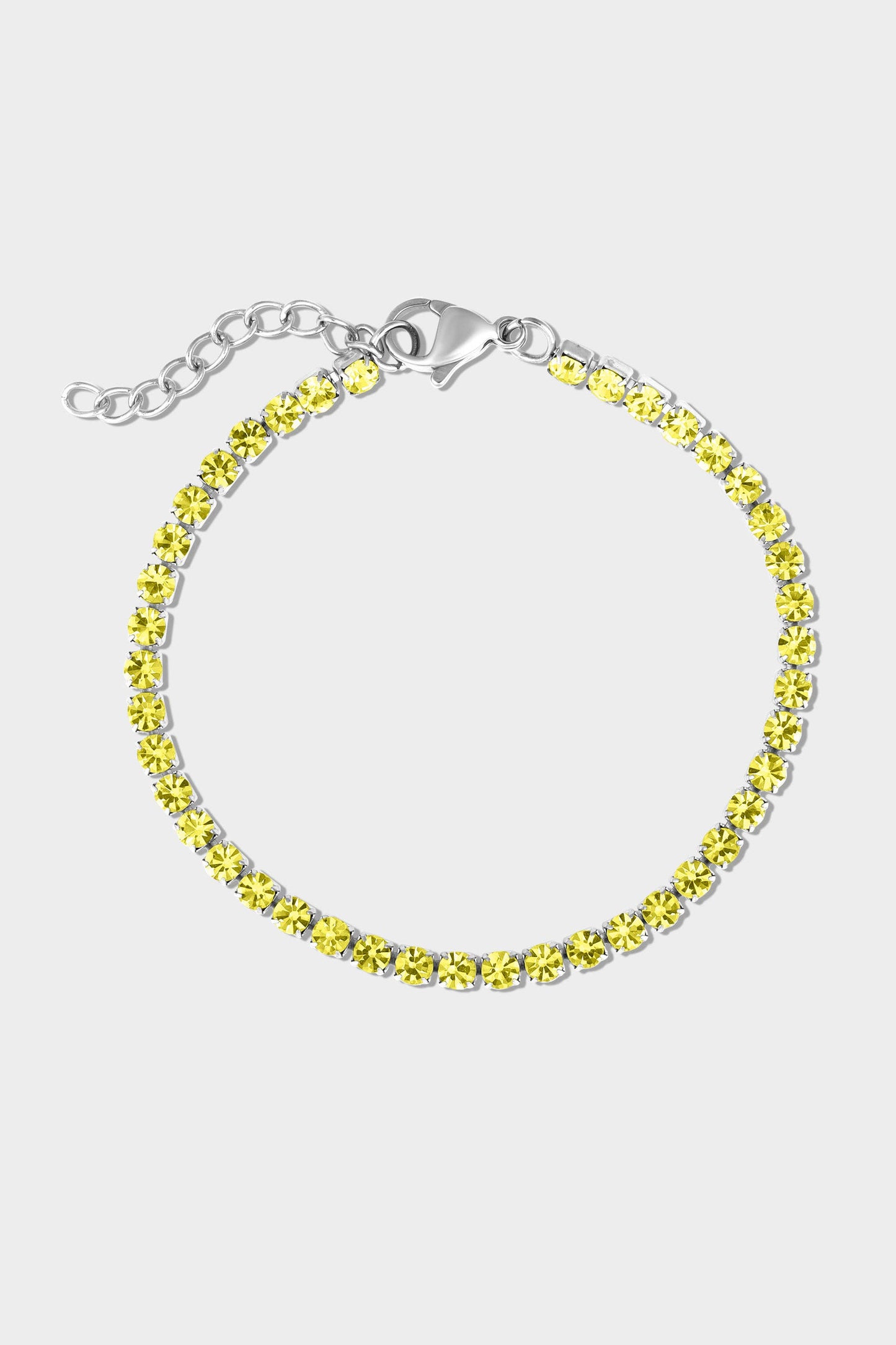 Stainless Steel Birthstone Tennis Bracelet: October / 6.5"+1"