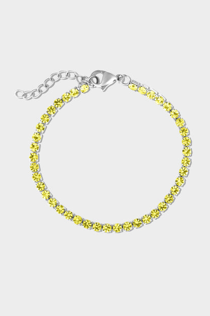 Stainless Steel Birthstone Tennis Bracelet: September / 6.5"+1"