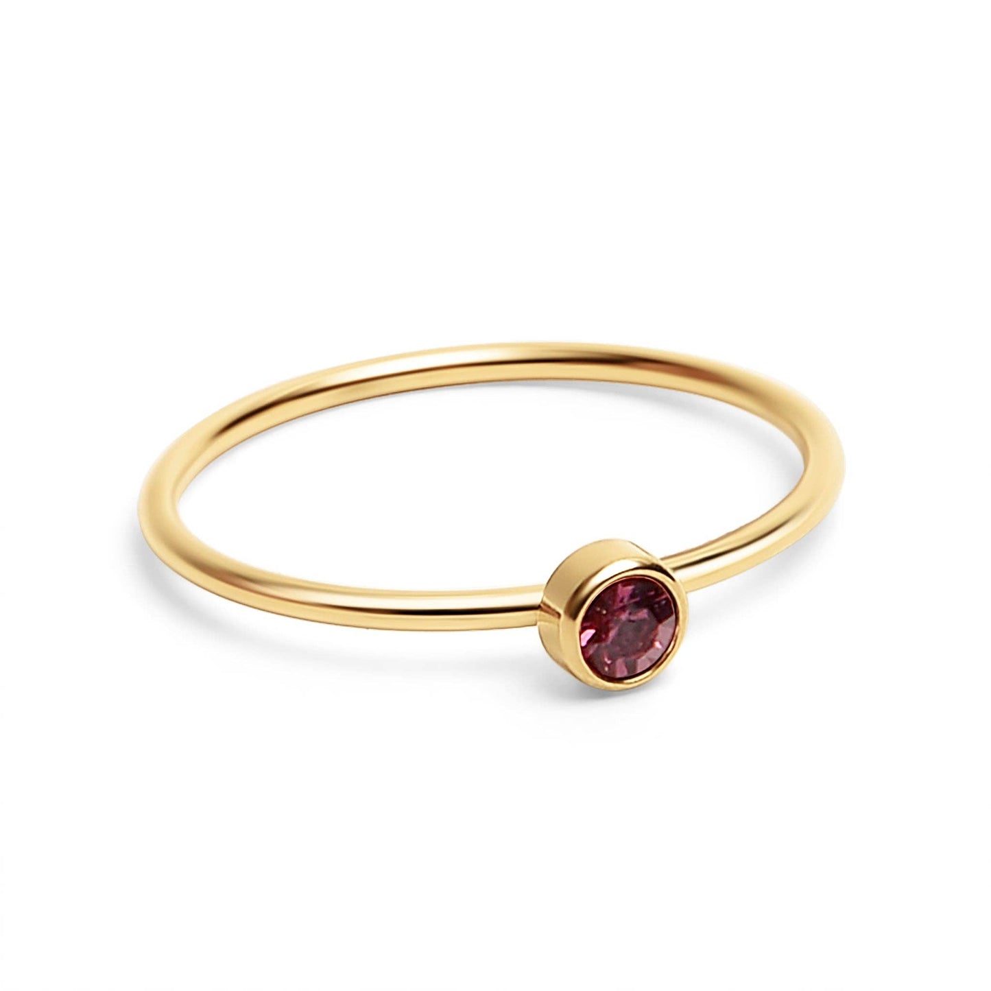 18K Gold PVD Stainless Steel Birthstone Stacking Ring: September / 8